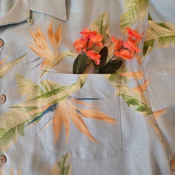Tommy Bahama Mens Tropical Silk Short Sleeve Hawaiian Shirt Multicolor Large - Picture 5 of 12